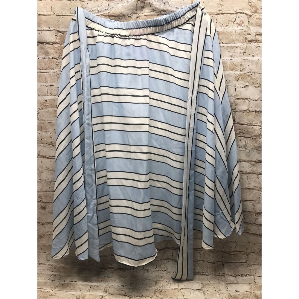 Flint & Moss Skirt Size XL Stripe Align Attach Belt Elastic Waist